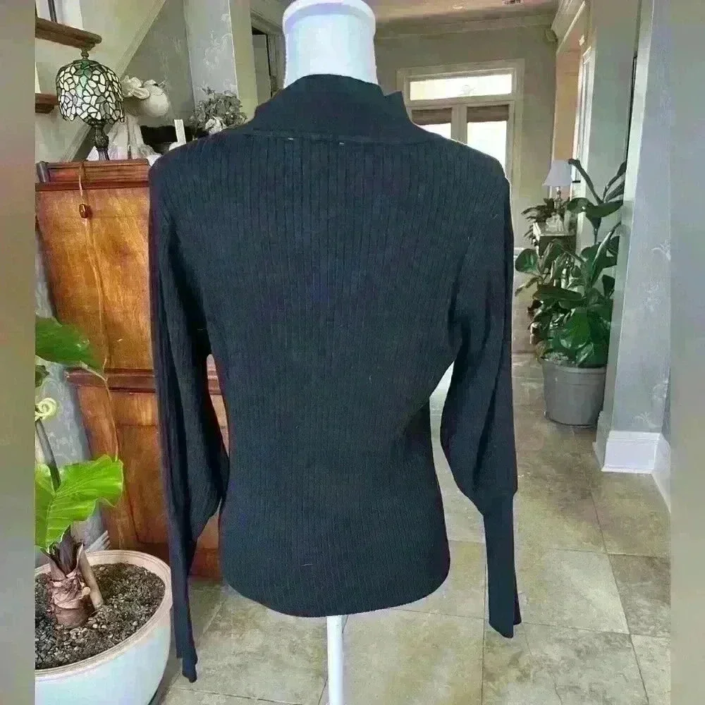 Via Milano black cowl neck lightweight sweater L Black Excellent condition